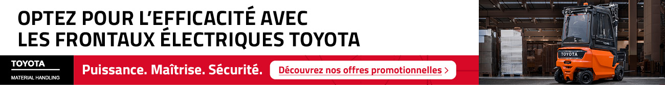 Contenu Alt text&nbsp;: Profitez de promotions sur la gamme de frontaux électriques Toyota
